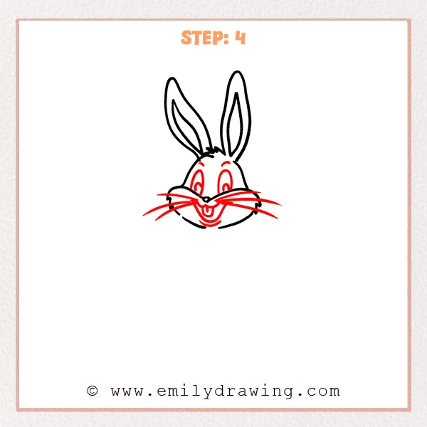 how to draw a bugs bunny - Step 4